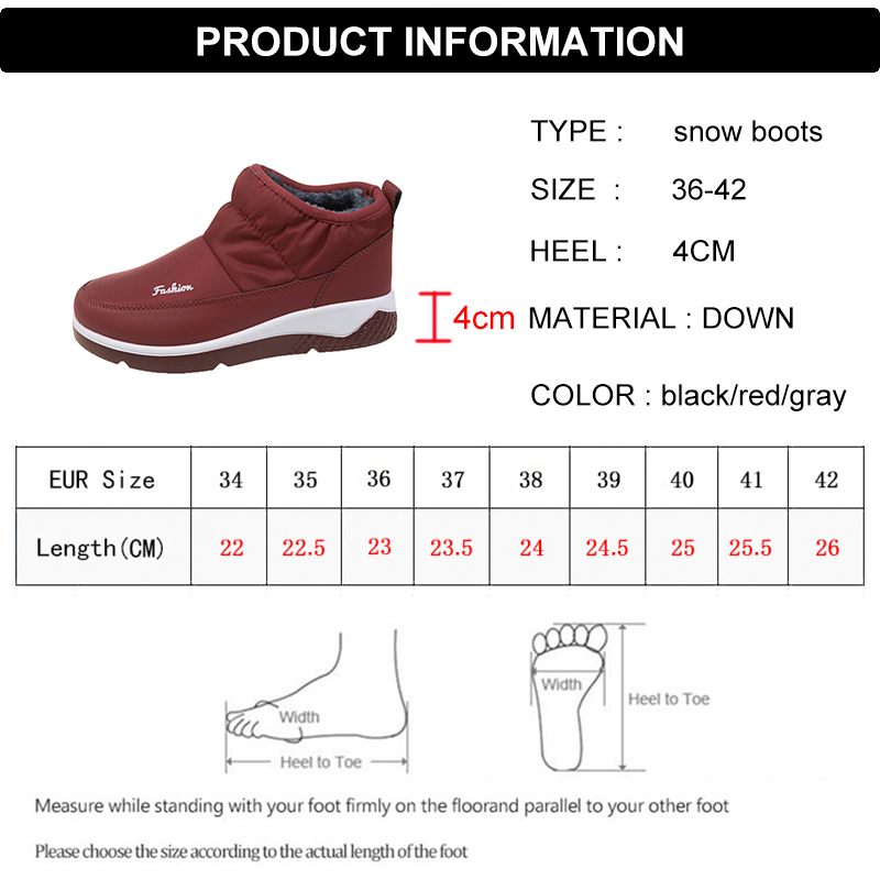 Lucyever Thicken Long Plush Winter Ankle Women On Waterproof Snow Boots Woman Anti Slip Platform Cotton Padded Shoes