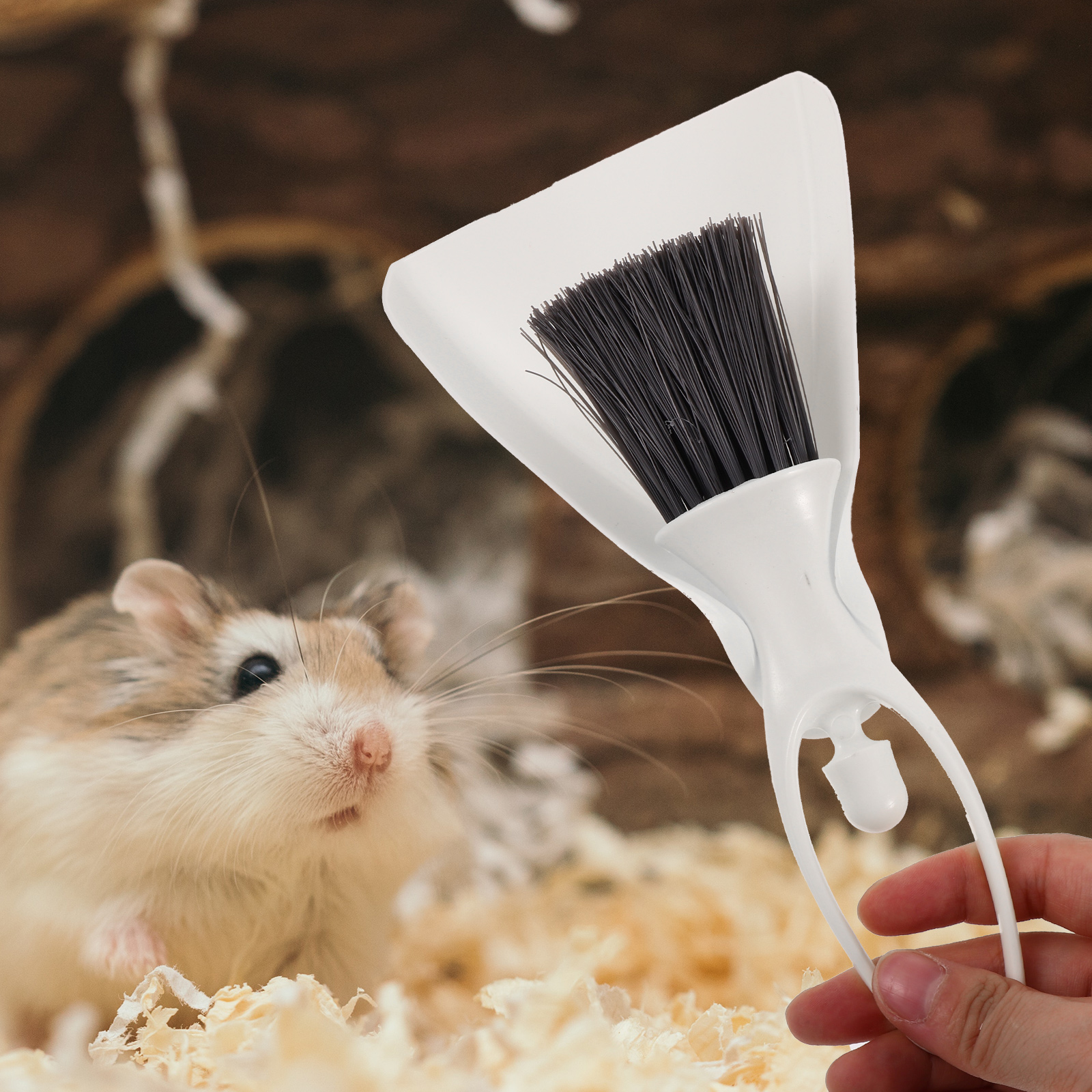 Broom and Dustpan Set Small Animal Cleaning Tools Hamster Rabbit Chinchilla Cage Hygiene White Brush Mini Plastic