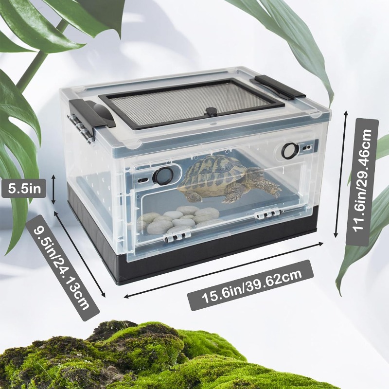 Transparent Plastic Box Breeding Box Reptile Transport Breeding Turtle Tank Box Spider Lizard Snake Frog Breeding Box Portable