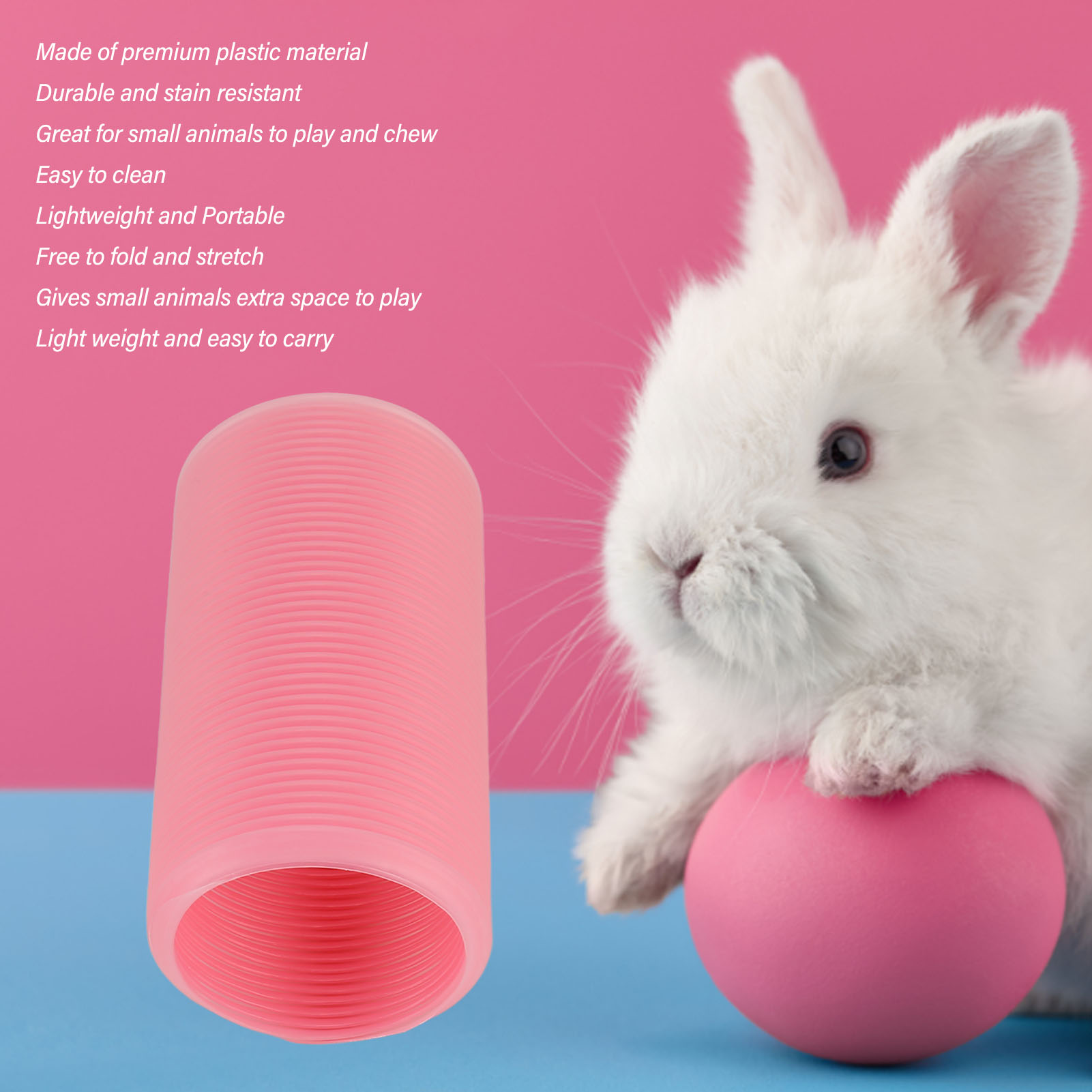 Small Animal Play Tunnel Collapsible Plastic Hideout Hamster Tube Toy For Guinea Pigs Hedgehogs