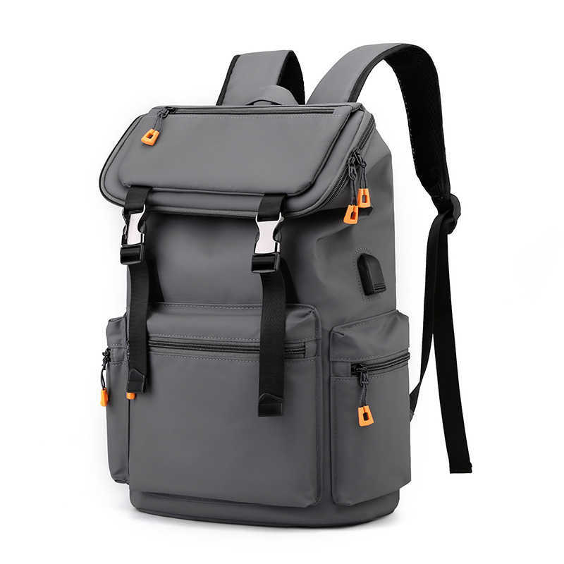 Fashionable flip top backpack, waterproof and cool student backpack kit, camera bag, USB Oxford cloth backpack 241223