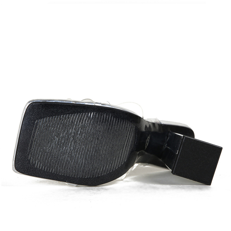 2025 new Fashion Liyke Design Metal Button Transparent Sandals Women Square Toe PVC Bowknot Ankle Strap Thick Heels Party Dress Shoes c6d1