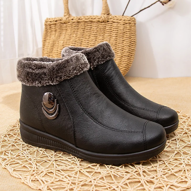 Waterproof Mule Clogs women Winter Warm Unisex Fur boots House Room Slippers Trend Indoor or Shoes Slides For Women b5b3