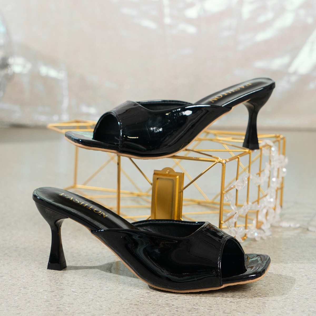 Summer New Women Sandals Square Toe Ladies Heel Mules Sexy High Heels Sandal Slippers Female New Fashion Woman Shoes 93d9 s