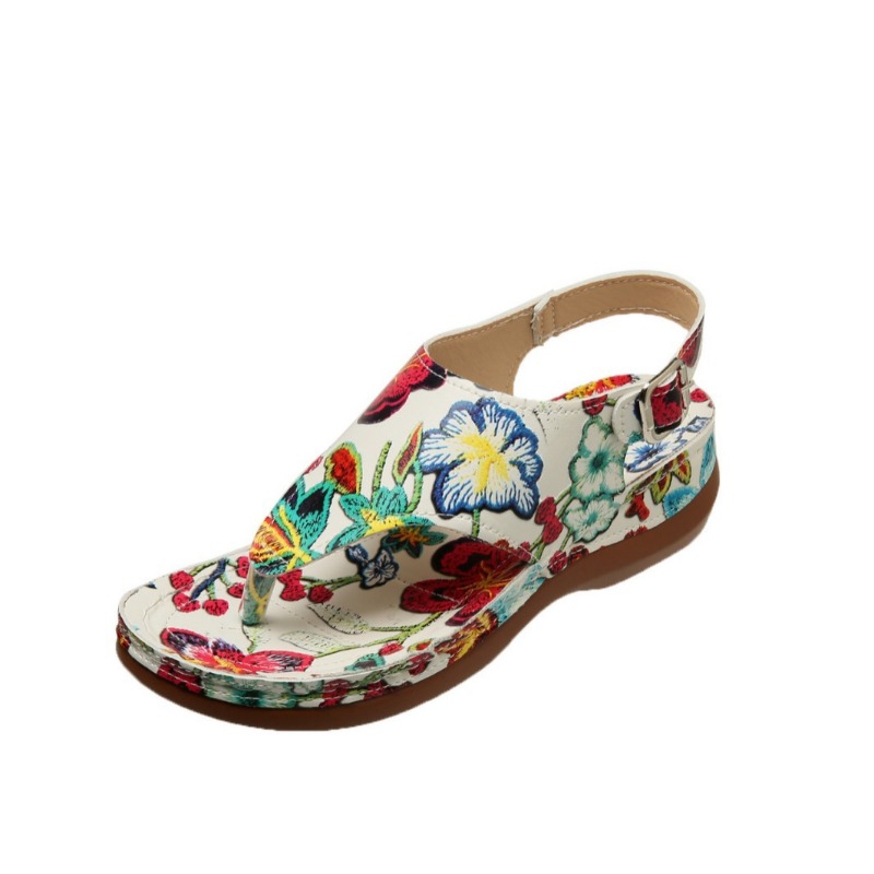 Wedge Orthopedic Heels Sandals 2024 Summer New Fashion Buckle Shoes for Women Beach Flip ps atos De Mujer 429e