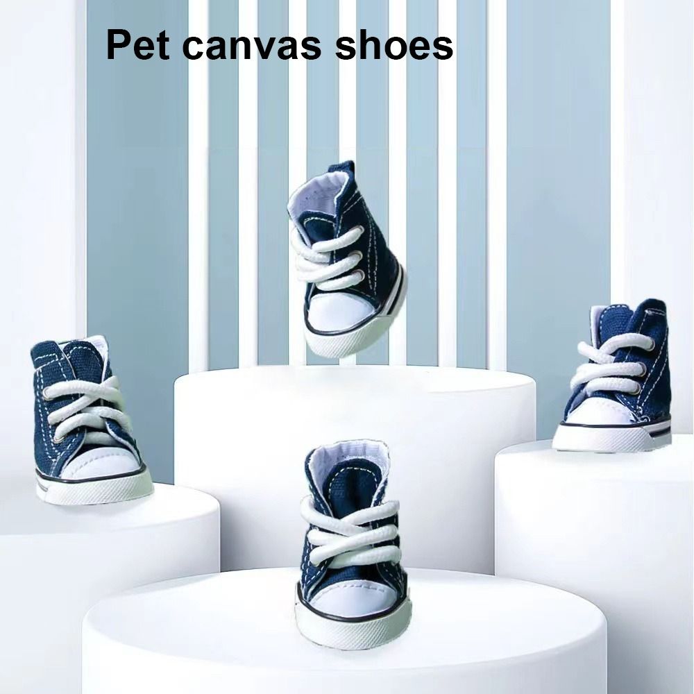 High Quality 4PCS/Set Pet Shoes Waterproof with Adjustable Drawstring Puppy Pet Dogs Boots Canvas Breathable Pet Supplies Pets