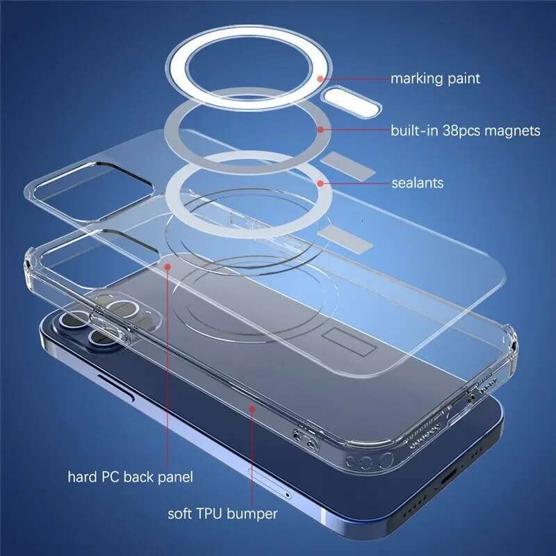 Phone Case For iPhone 16 15 14 13 12 11 Pro Max XS XR 7 8 Plus Phone Magnetic for safe Cases Cover