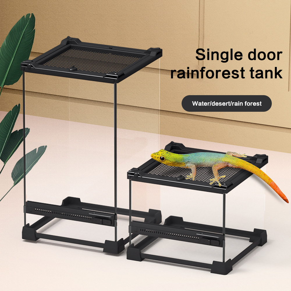 Tempered Glass Rainforest Breeding Box Amphibious Climbing Pet Lizard Turtle Ecological Landscape Breeding Box Ecological Tank