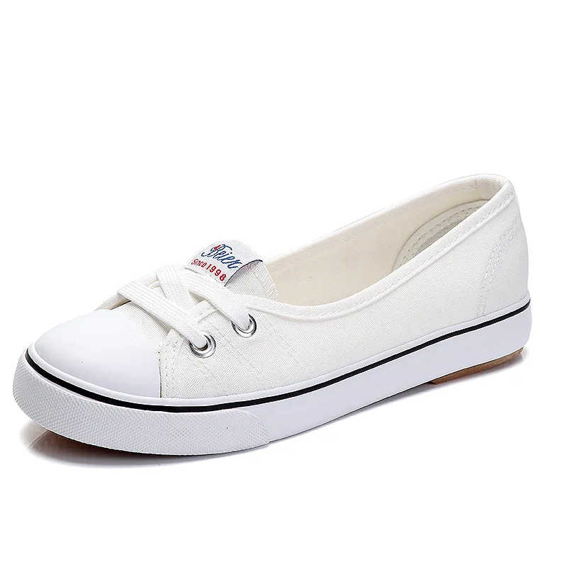Canvas 2024 Summer Sneakers: Breathable hot White Flats for Women