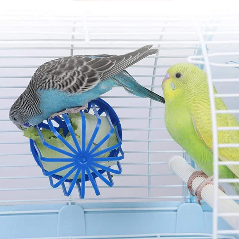 Bird Parrot Feeder Cage Fruit Vegetable Holder Cage Access Hanging Basket Container Pet Parrot Feeder Accessories Cage Supplies