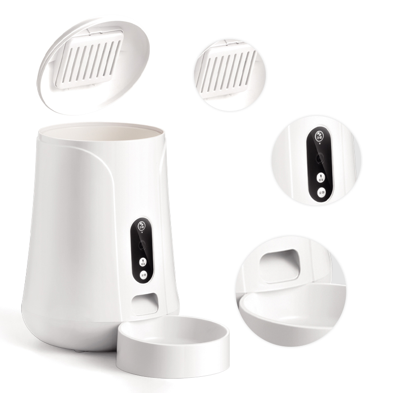 Super Pet Products Battery-powered 4L Intelligent Pet Feeder Infrared Alarmed Anti Jamming Automatic Pet Food Dispenser