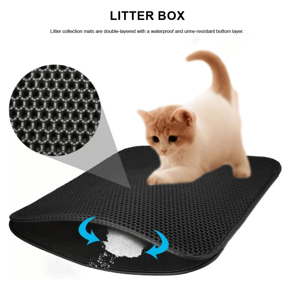 Cat Litter Mat Waterproof Double Layer Pet Litter Box Mat Pet Toilet Cat Mat Nonslip Sand Cat Washable Mat Pet Clean Pad Product