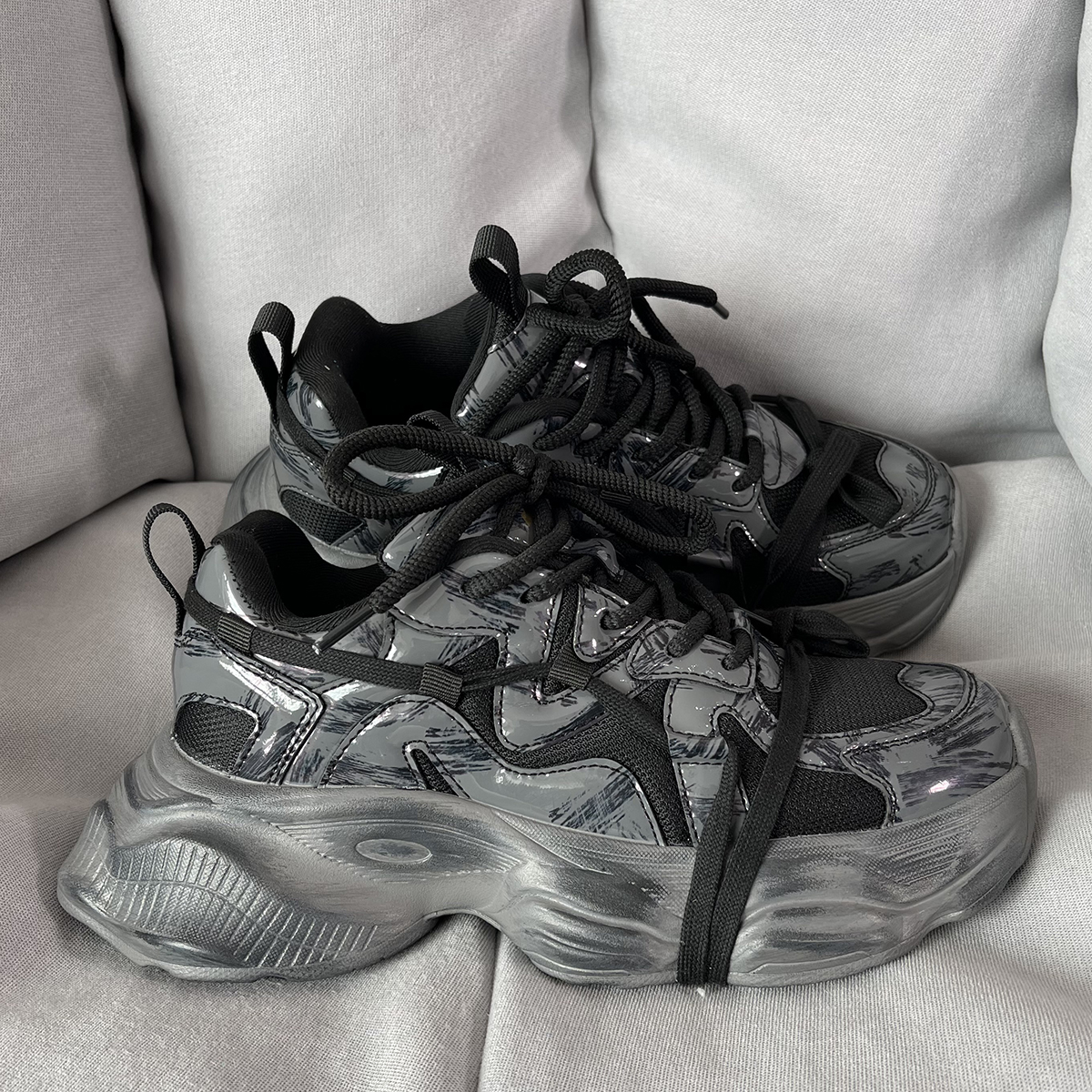 Casual Women Fashion Men's 1b95f Sportwear Sports wear-resistant comfortable Daddy Shoes women Breathable sports shoes 36-44