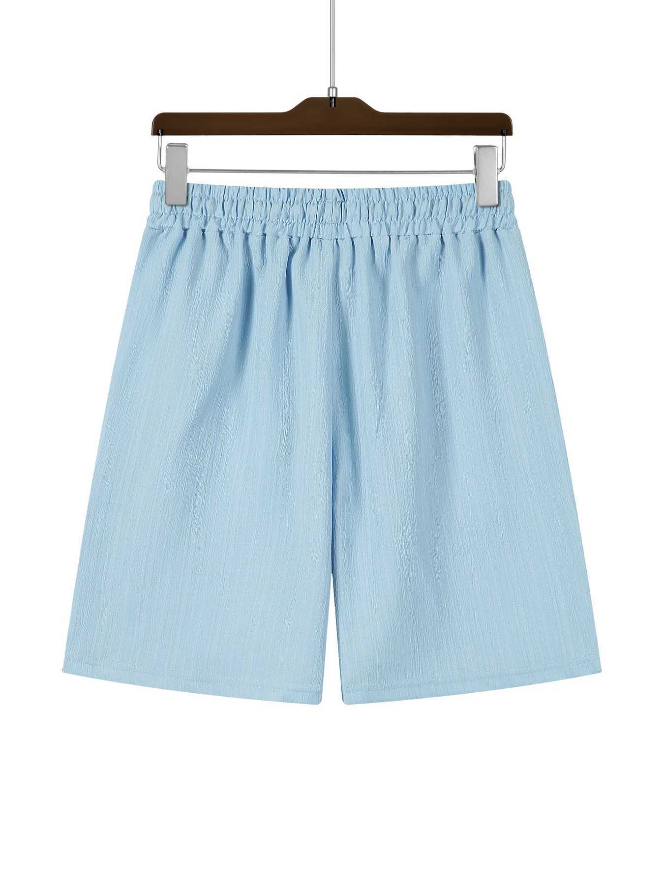 2024 European and American Cross border Independent Station New Cotton and Hemp Shorts Multi Bag Rope Mens Stripe W241226