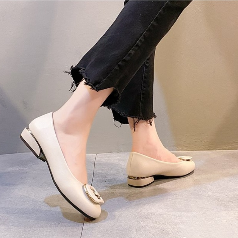 Fashion Female Sweet Golden Square Heel Pumps for Night Club Women Black High Quality Office Spring Shoes Sapatos Azuis G7069 30bf