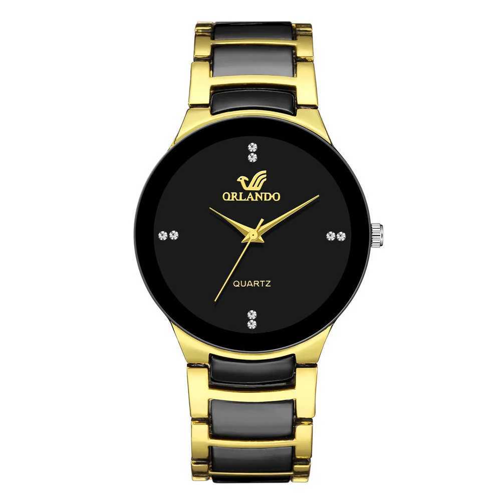 ORLANDO Men Luxury es New Arrived Cool Black Gold Quartz Steel Wrist Exquisite Masculino Relogio Fashion Clock W250806