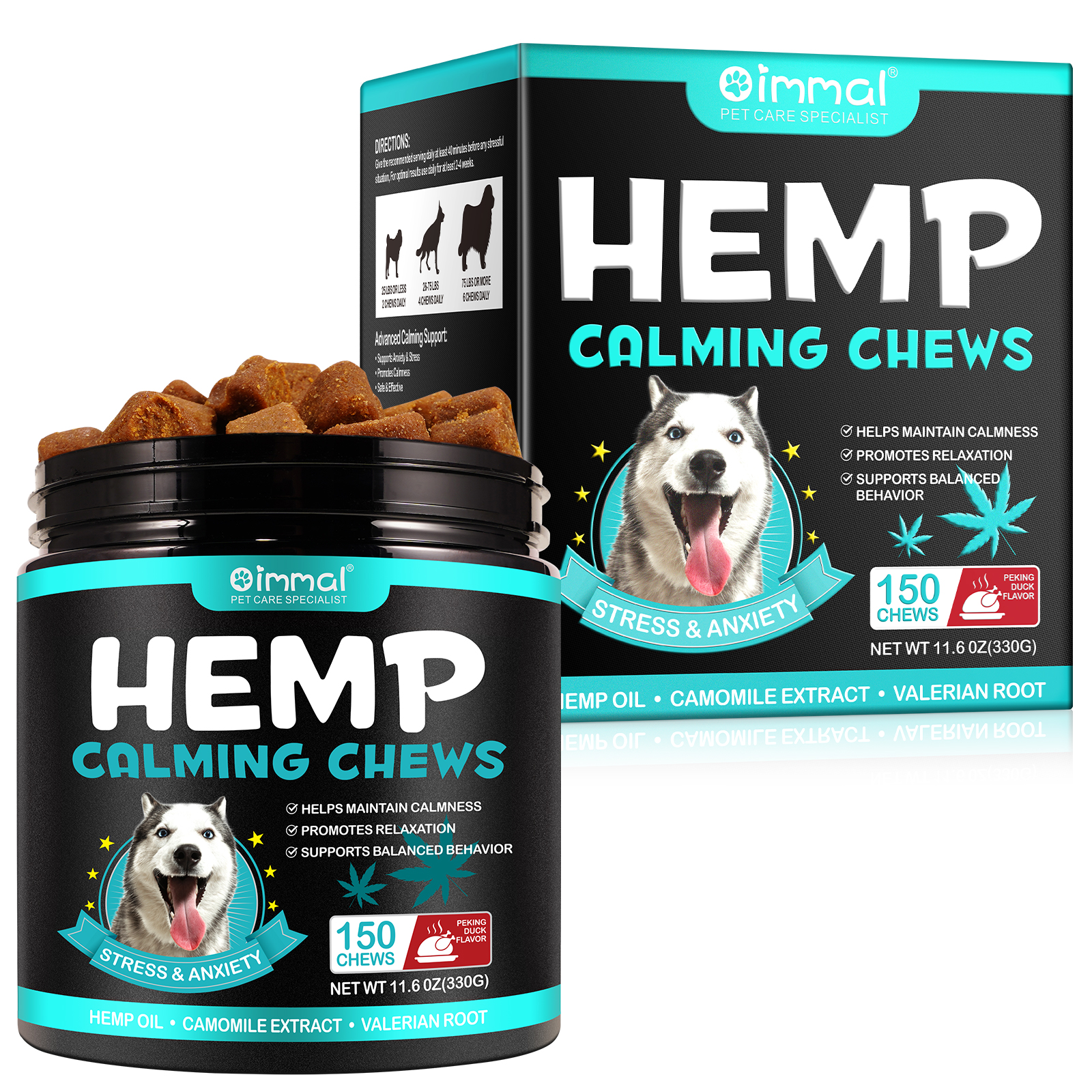 OIMMAI private label custom organic keep your pet calm dog pet food treats chews snacks,chicken duck flavor pet snacks