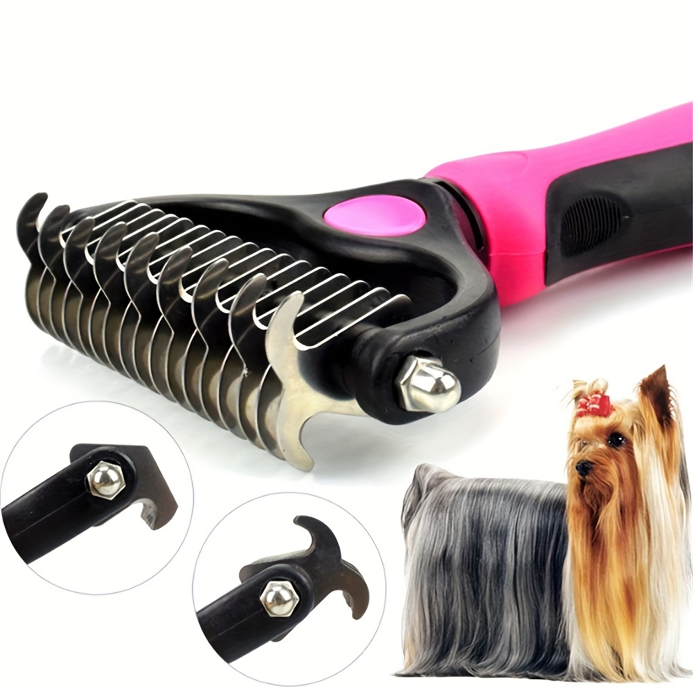 Pet Fur Knot Cutter Dog Grooming Shedding Tools Pet Cat Hair Removal Comb Brush Double Sided Pet Products Comb For Dog