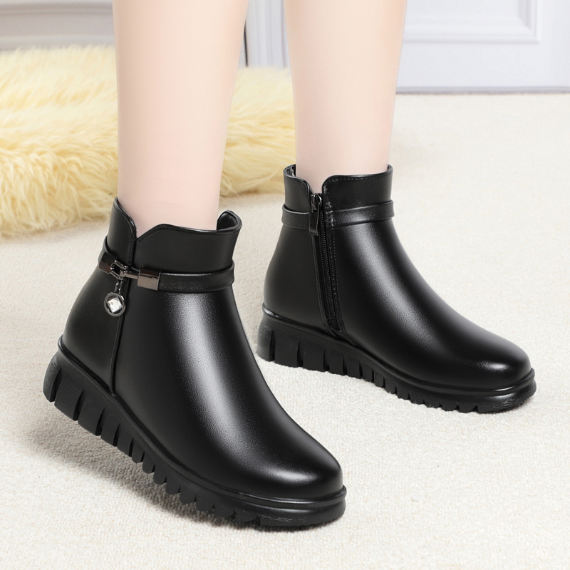AIYUQI Women's Winter Boots 2024 New Large Size Mom Boots Flat Non-Slip Women's Snow Boots