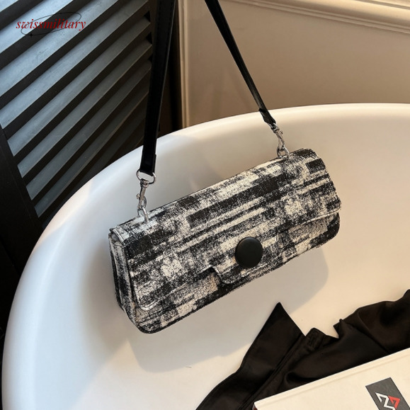 Swissmilitary High end, personalized, niche underarm bag for women, 2024 autumn and winter new fabric shoulder bag, handbag buckle #32