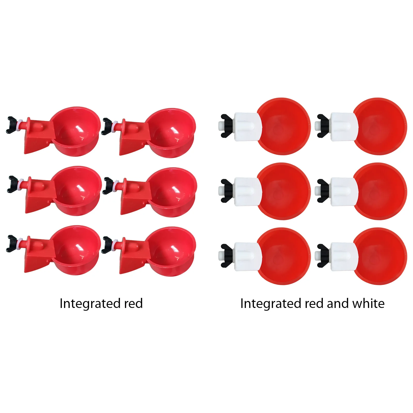 24-6Pcs Chicken Drinking Cup Automatic Duck Drinker Plastic Poultry Farm Water Drinking Cups Chicken Feeder Watering Bowl