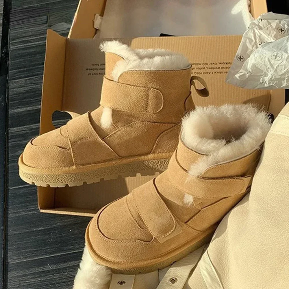 Snow Boots Women New Winter High Quality Plus Velvet Woman Shoes Warm Thick Cotton Short Boots Furry Ankle Boots Women