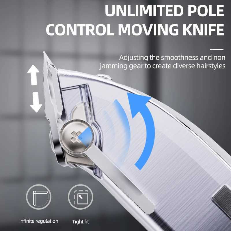 KIKIDO Original Design Metal Hair Clipper Electric Hair Clipper Mens Professional Cordless Hair Clipper W240824