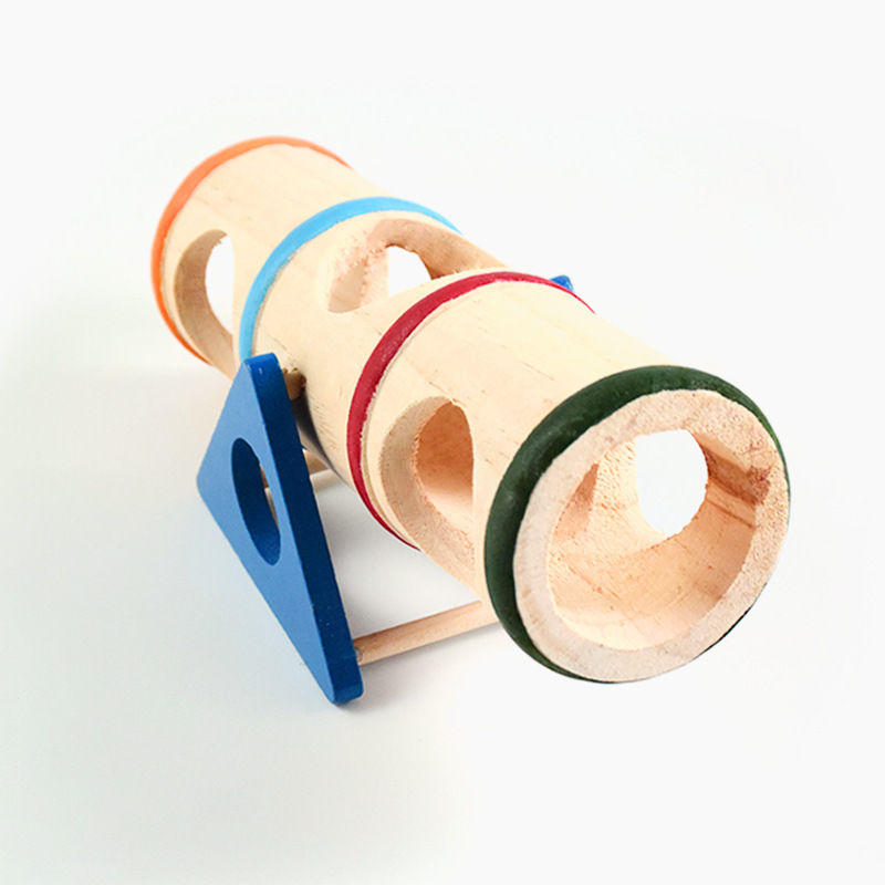 Hamster Wooden Toys with Raised Boards Golden Bears Home Furniture Wooden Fun Toys Pet Supplies Drilling Pipes Tunnels