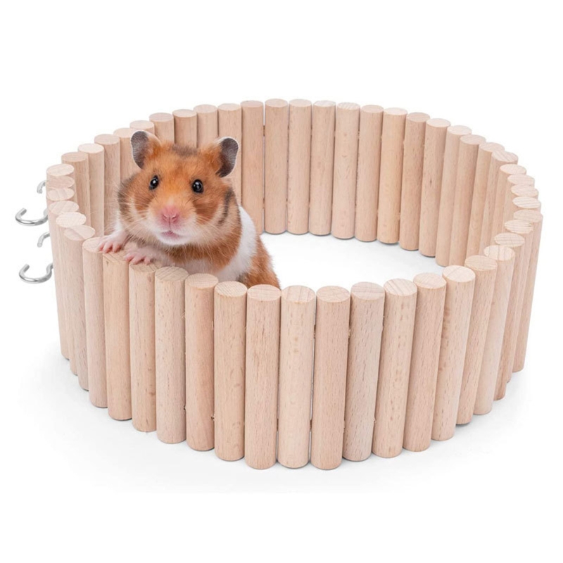 Wooden Ladder Bridge Chew Toy Bendable Cage Habitat for Hamster Mouse Chipmunk and Other Small Animals 4 Sizes