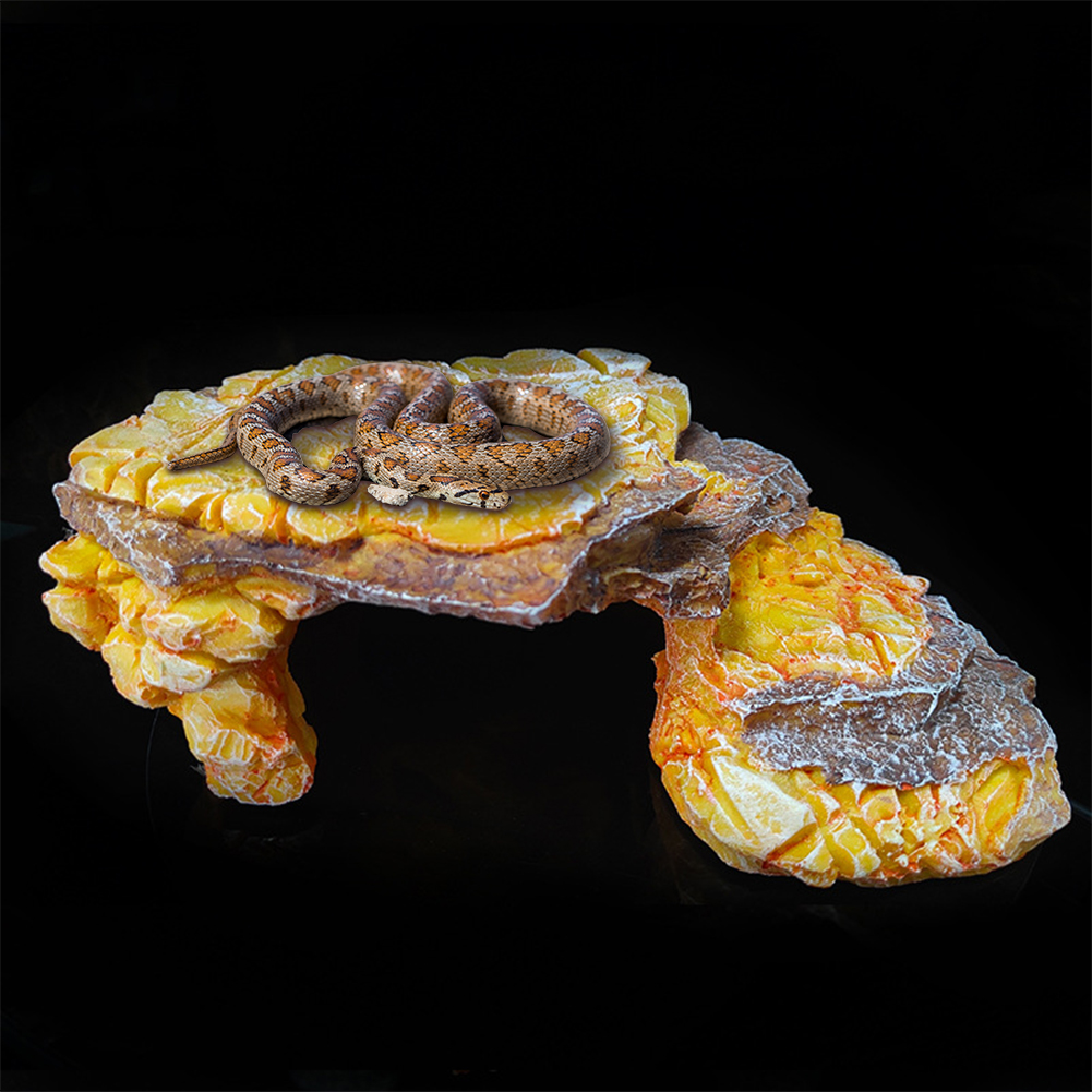 Reptile Hide Cave Turtle Basking Platform Shale Scape Step Ledge Ramps Rock for Aquarium Bearded Dragon Tortoise Lizard Amphibia