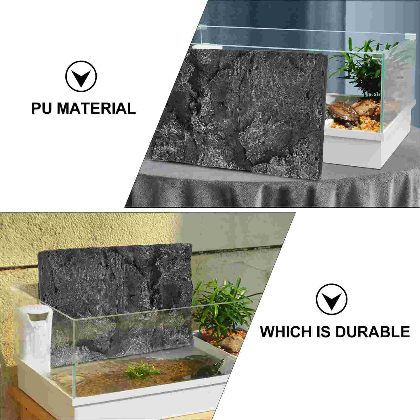 Reptile Box Decorative Panel Terrarium Ornament Turtle Fish Tank Background Board for Pet Habitat Backdrop Bark