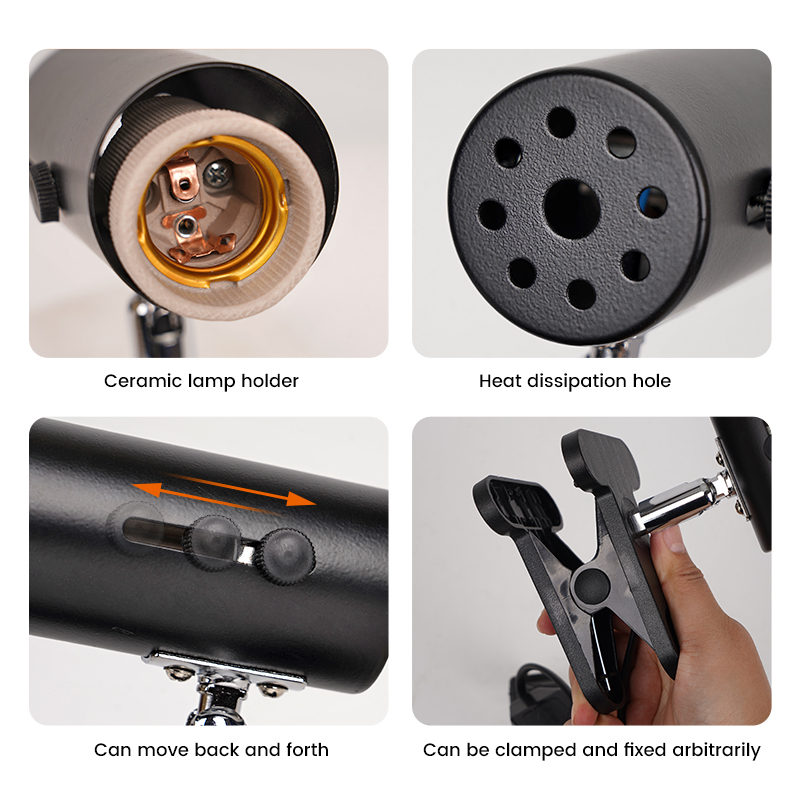 Pet Reptile Lamp Set Clip-on Lamp Holder Turtle Heating Lamp Holder Tortoises Lizard Sunlight Basking Heat Light UVA+UVB 3.0