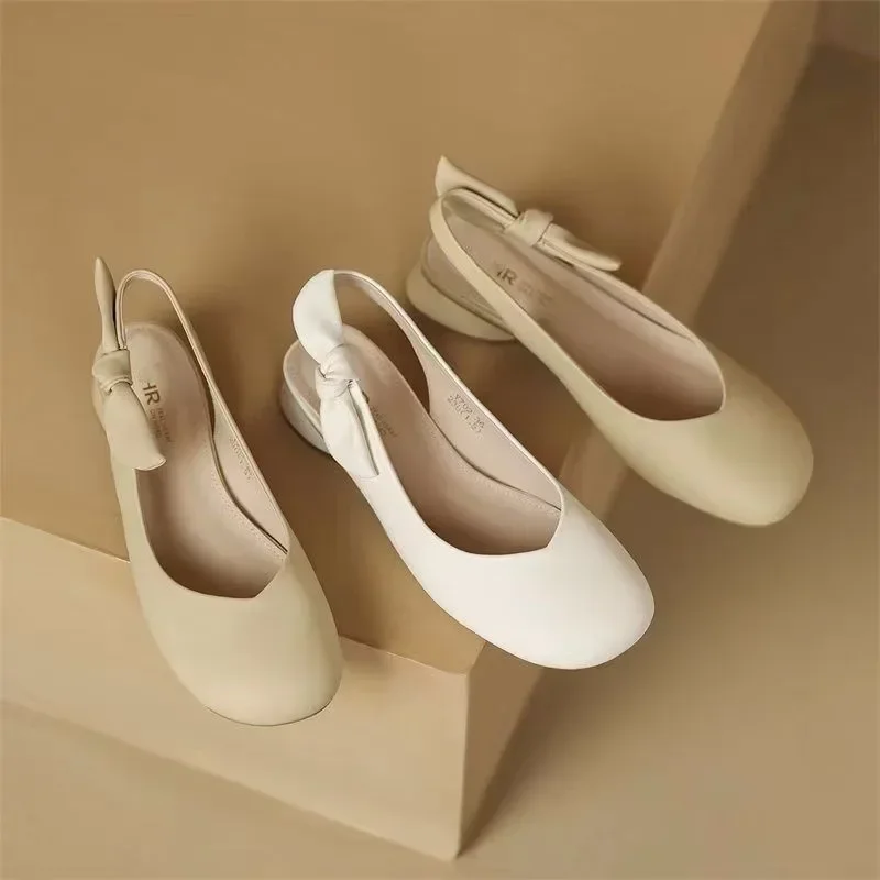 Sandals Women's 2024 Summer New Fashion Round Toe Mary Jane Women's Shoes Shallow Slip on Pumps Zapatillas Mujer