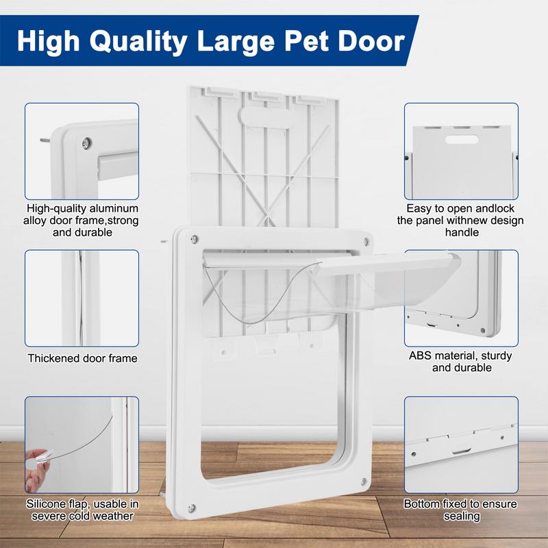 Dog Door For Large Dogs Pet Door Weatherproof Doors Lightweight Pet Safe Dog Door With Transparent Flap