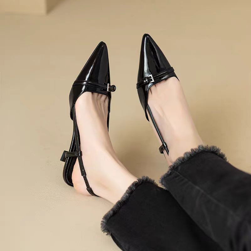 Pointed New Toe Sexy Mid Heels Party Women Sandals Designer Summer Brand Pumps Sgback Casual Shoes Dress Slippers 515d