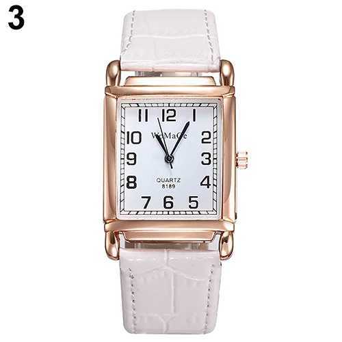 Mens Fashion Artificial Leather Strap Square Dial Quartz Simulated Watch W240902