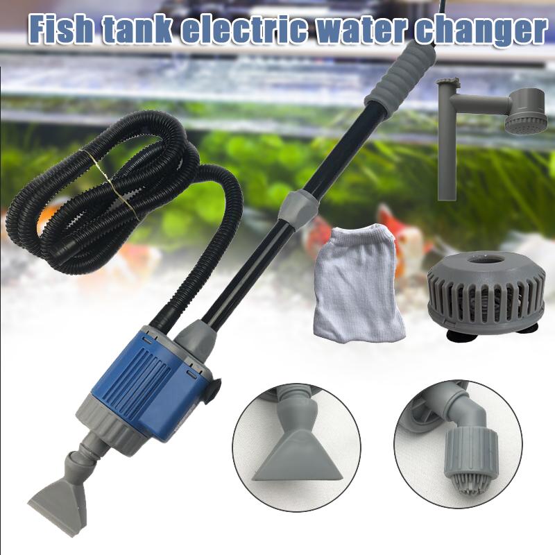 28w Vacuum Gravel Water Changer Electric Siphon Filter Aquarium Siphon Operated Cleaner Fish Tank Sand Washer Filter Pump
