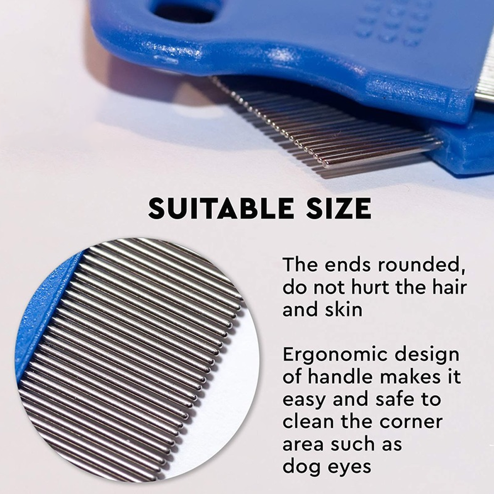 Dog Grooming Comb Pet Tear Stain Remover Gently Removes Mucus and Crust Small Lice Pet Comb Pet Flea Comb