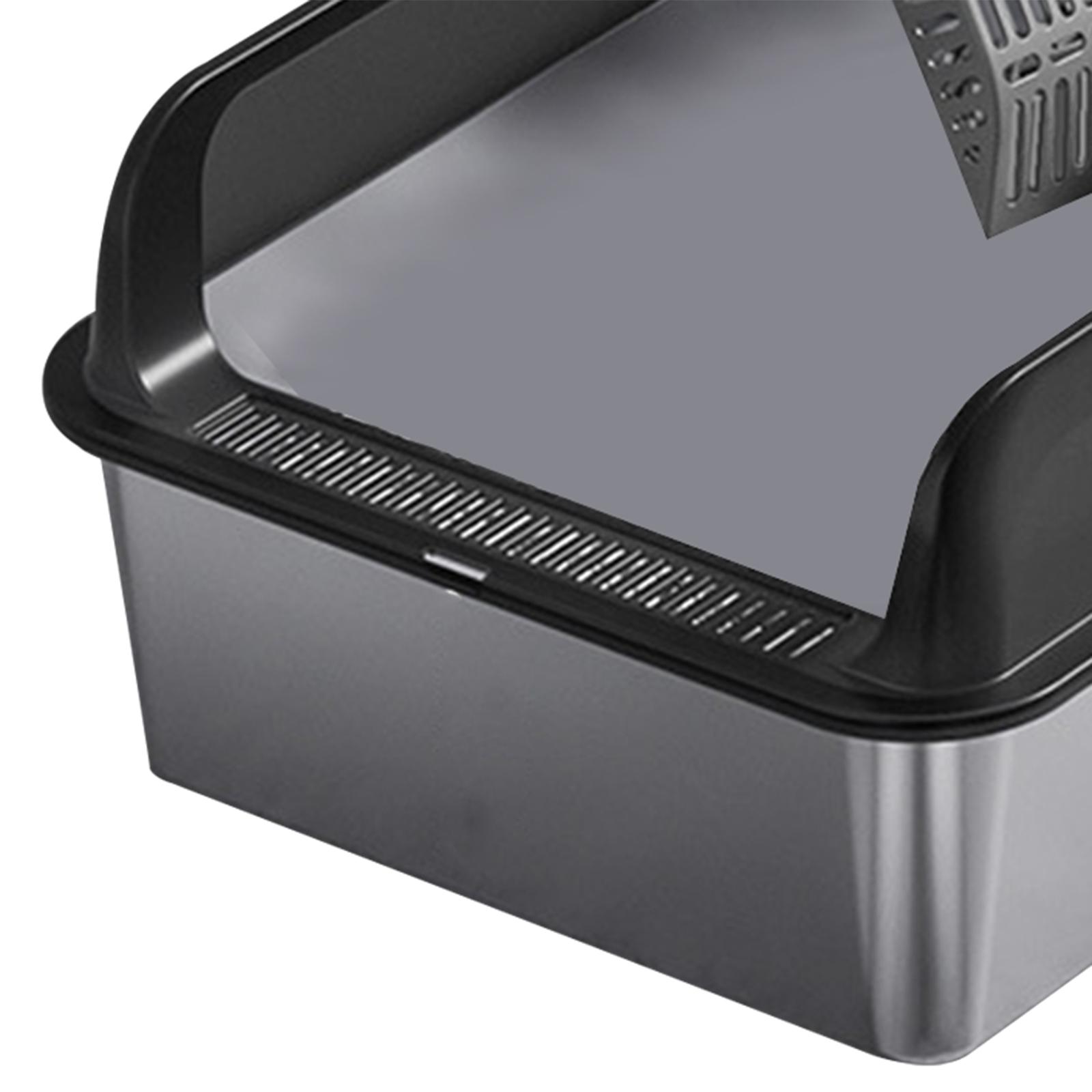 Stainless Steel Cat Litter Box Open Top Cat Sand Basin Cat Sandbox Pet Supplies