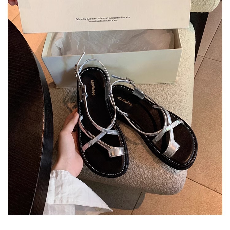 Women Thick 2024 New Summer Soft Sole New Elevated Casual Roman Sandals Small Womens Shoes Sandalias Mujer Sandal s