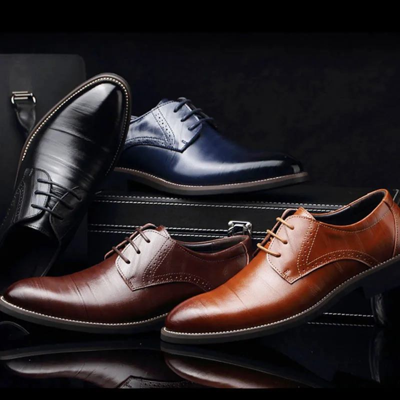 New Cross-border Special Leather Men's Shoes Small Size Pointed Toe Marital Office Shoes Groom Men's Dress