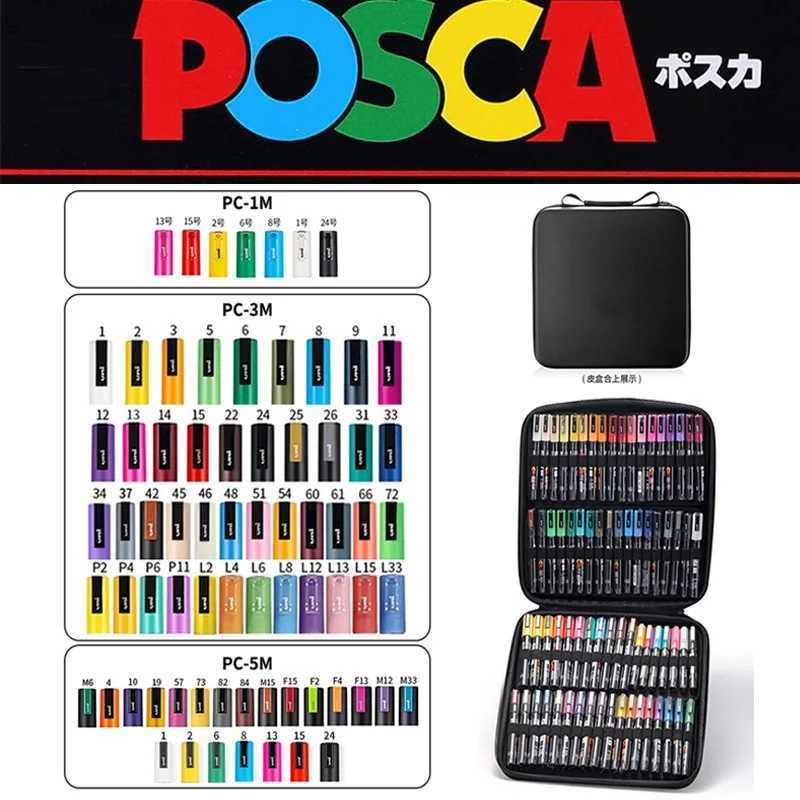 Markers Uni Posca Stationery Acrylic Paint Marker Pen Set Plumones Portable Art Supplies Detachable Painting Poster S24936