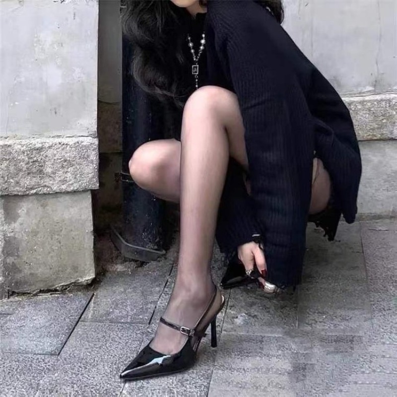 Toe Closed Sandals Comfort Shoes for Women Suit Female Beige High Heels Sexy Retro Stiletto Fashion Black 2024 Open High-heeled eec0 -heeled
