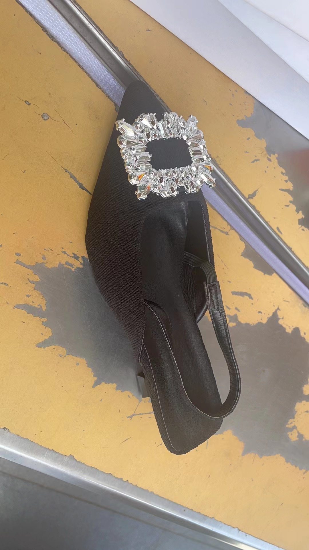 designer heels women Baotou Sandals Women's 2024 New Summer Water Diamond Square Buckle Fairy Wind Back Air French Thin Heel High Heel Pointed Si