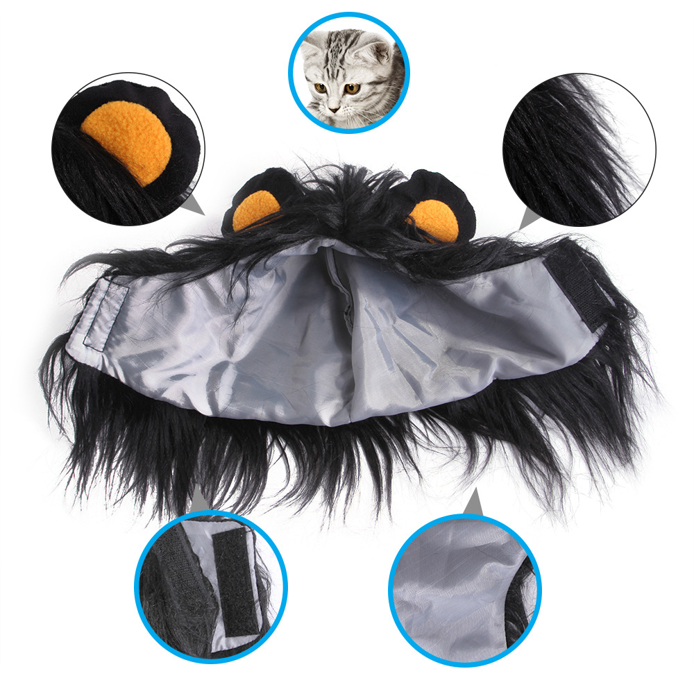 Dogs Headgear Wig Hat Pet Dog Cat Headgear Cats Costume Lion Head Suit Decoration Personalized Wig Decoration For Dogs Cats