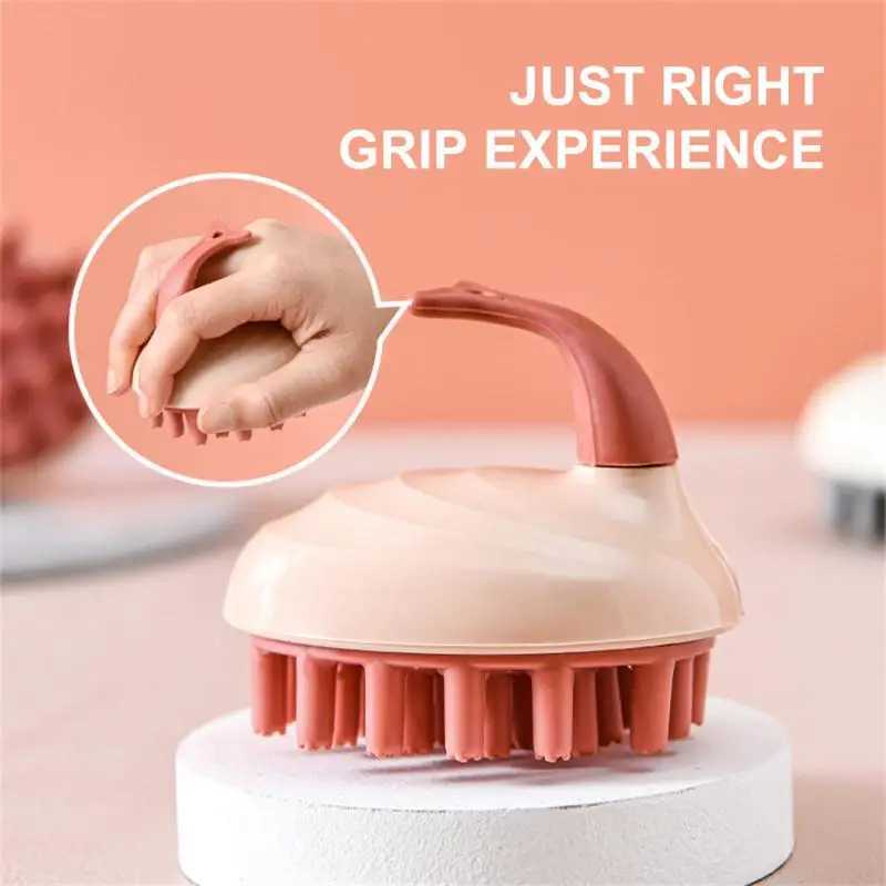Hair Scalp Massager Shampoo Brush Scalp Care Hair Growth Hair Scrubber Scalp Exfoliator Dandruff Long Flexible Silicone Bristles Y240902