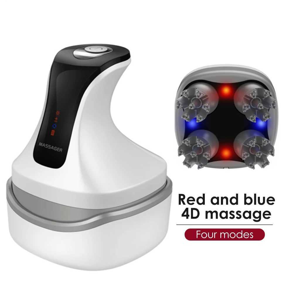 4D Smart Head Scalp Massager Wireless Electric Kneading Head Massage Machine Red and Blue Light Hair Growth Scalp Massage Device Y240902
