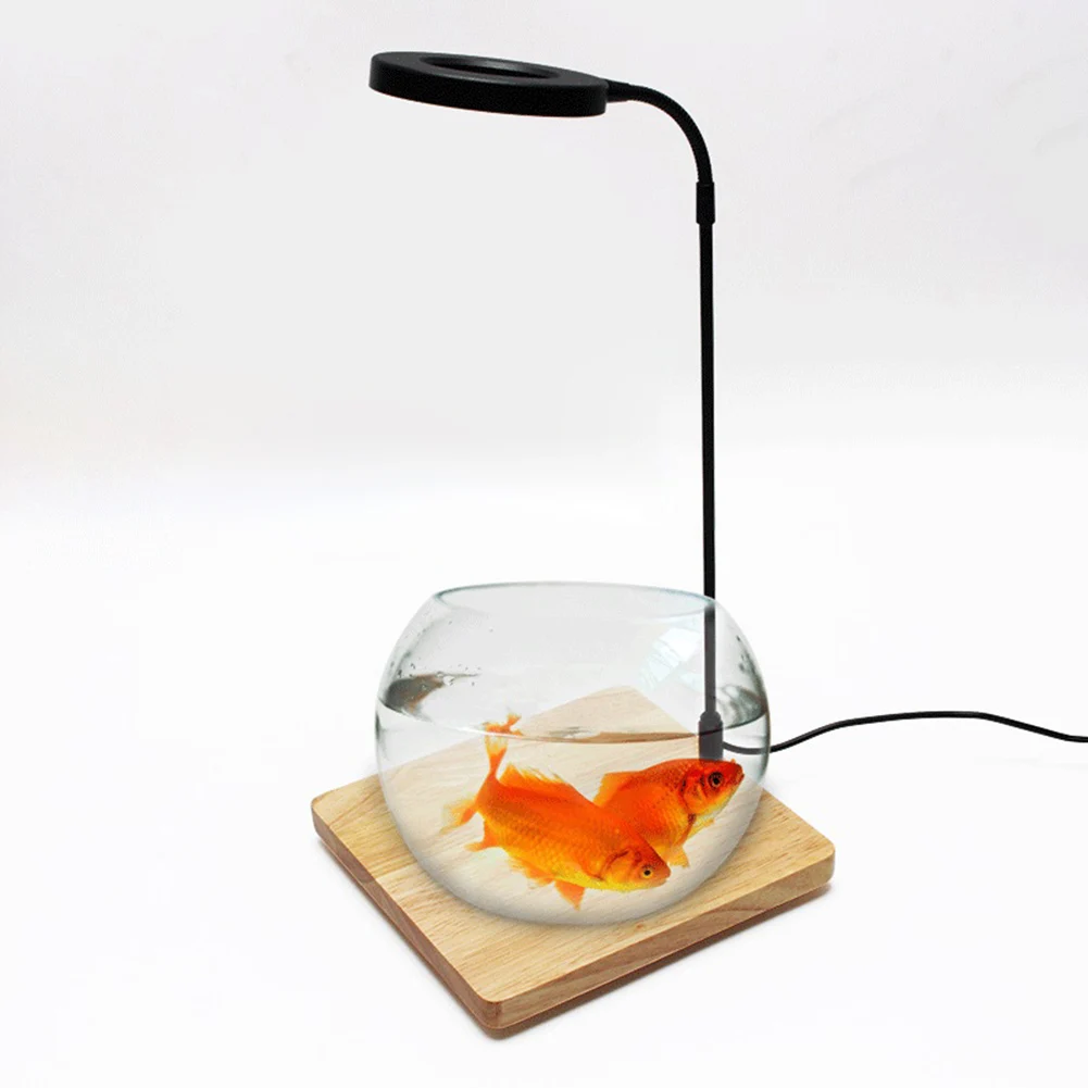 10W Dimmable 5W LED Aquarium Light with Timmer and USB Plug, 3000K Warm White 6000K Cold White Plant Grow Lamp with Base