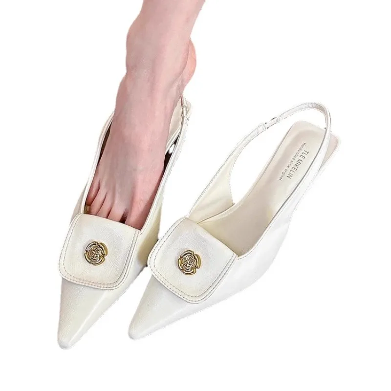 2025 new Designer Summer Elegant wer Pointed Toe High Sandals Women's Fine Stilettos Cat Heeled Single Shoes 5787