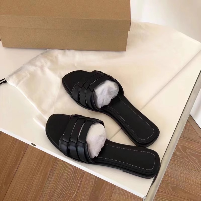 Womens New Summer Trend Buckle Flat Casual Shoes Home Slippers Luxury Daily Shallow Slip-ons Party Women's Sandals Large Size 41